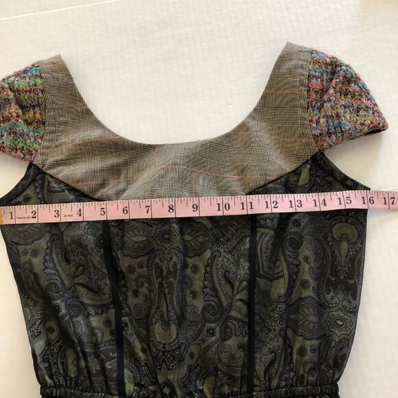 Vintage Louis Verdad Womens Green Dress Size S Silk Wool Short Sleeve - Picture 6 of 9